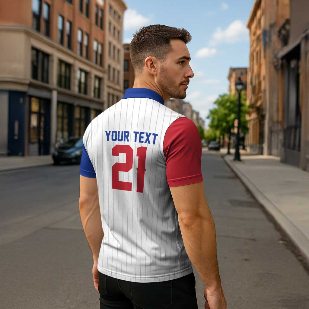 Custom Dripping Baseball South Korea Zipper Polo Shirt