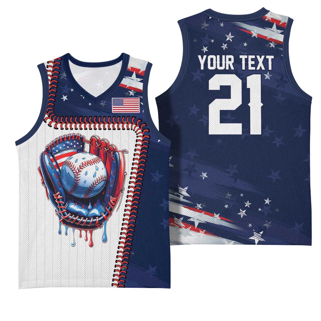 Custom Dripping Baseball United States Basketball Jersey