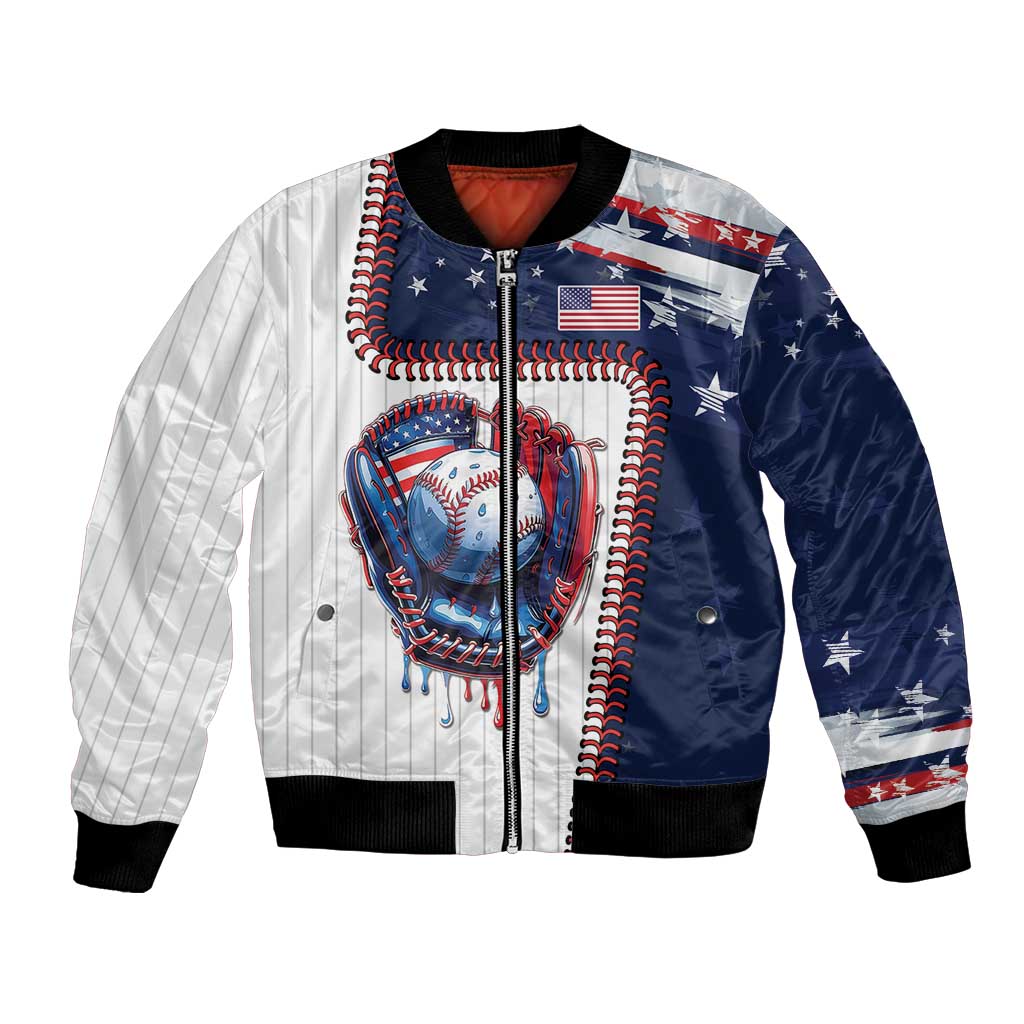 Custom Dripping Baseball United States Bomber Jacket