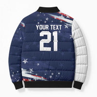 Custom Dripping Baseball United States Bomber Puffer Jacket