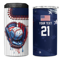 Custom Dripping Baseball United States 4 in 1 Can Cooler Tumbler