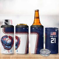 Custom Dripping Baseball United States 4 in 1 Can Cooler Tumbler