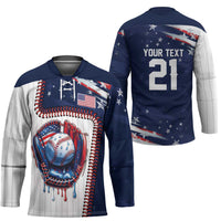 Custom Dripping Baseball United States Hockey Jersey