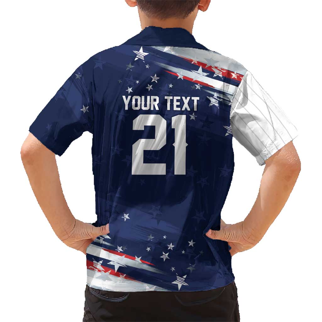 Custom Dripping Baseball United States Kid Hawaiian Shirt