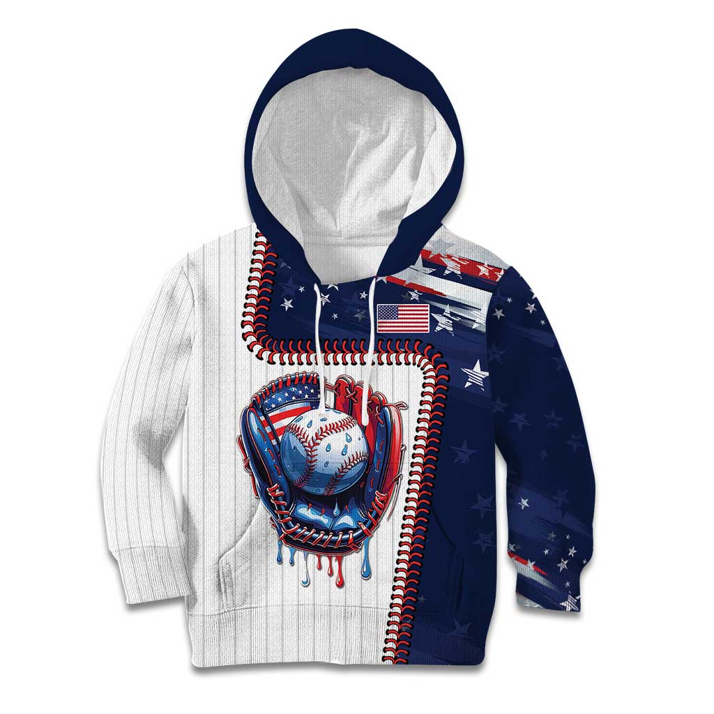 Custom Dripping Baseball United States Kid Hoodie