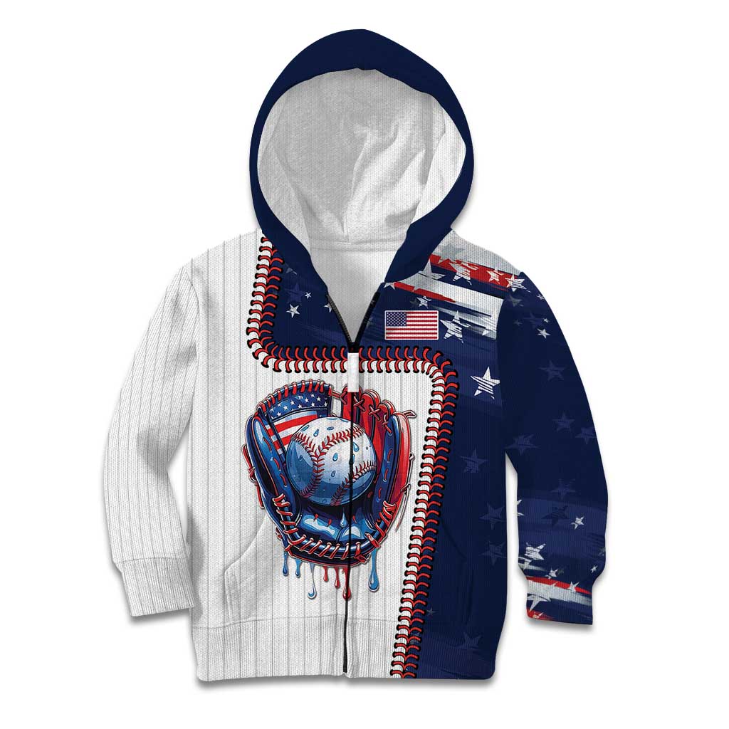 Custom Dripping Baseball United States Kid Hoodie