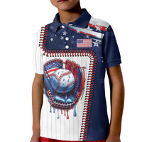 Custom Dripping Baseball United States Kid Polo Shirt