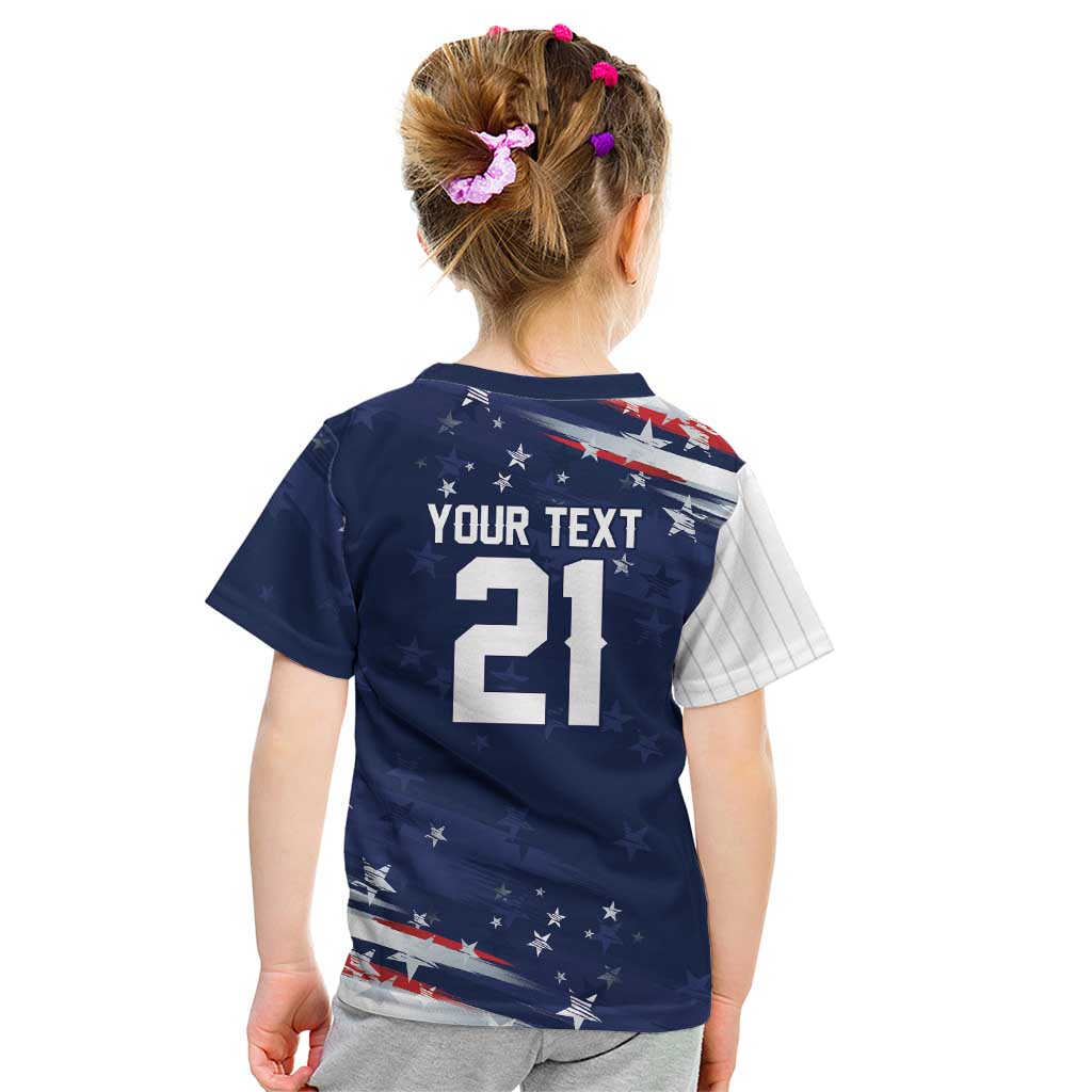 Custom Dripping Baseball United States Kid T Shirt