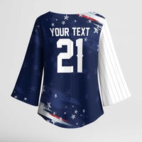 Custom Dripping Baseball United States Kimono Sleeve Blouse