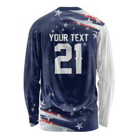 Custom Dripping Baseball United States Long Sleeve Shirt