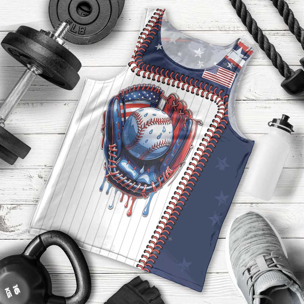 Custom Dripping Baseball United States Men Tank Top
