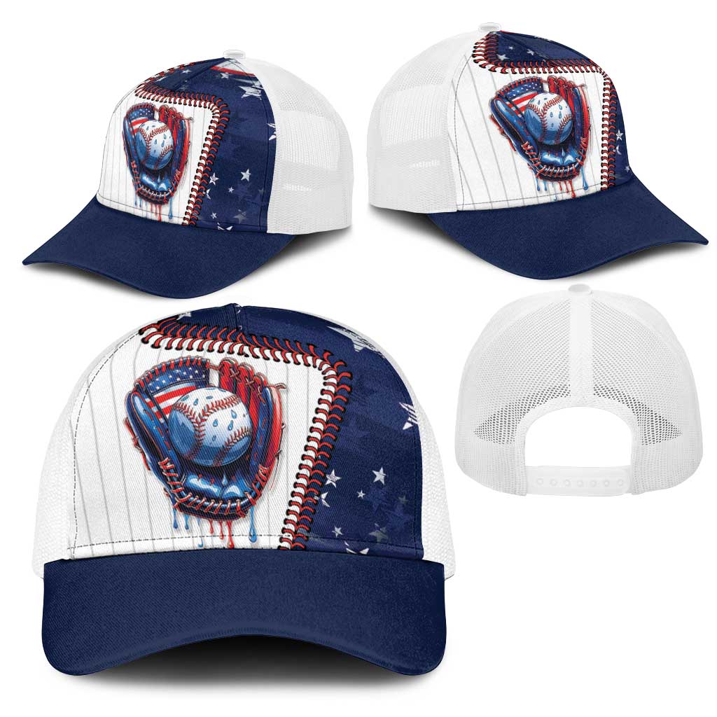 Dripping Baseball United States Mesh Trucker Cap