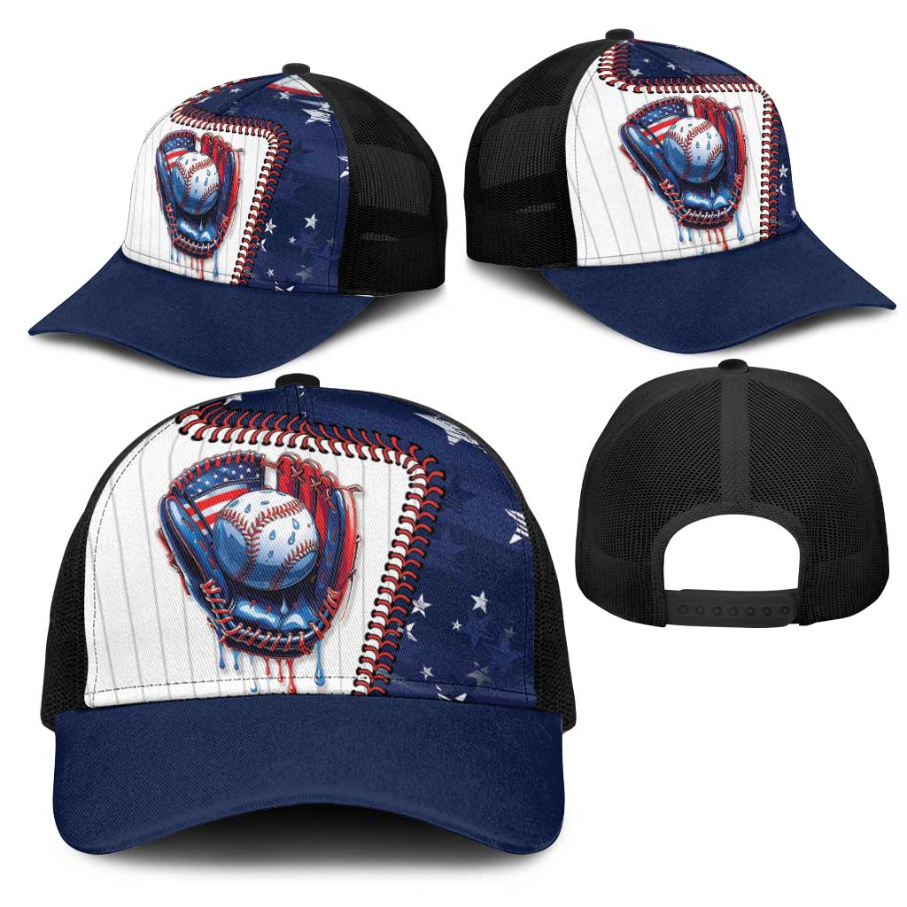 Dripping Baseball United States Mesh Trucker Cap