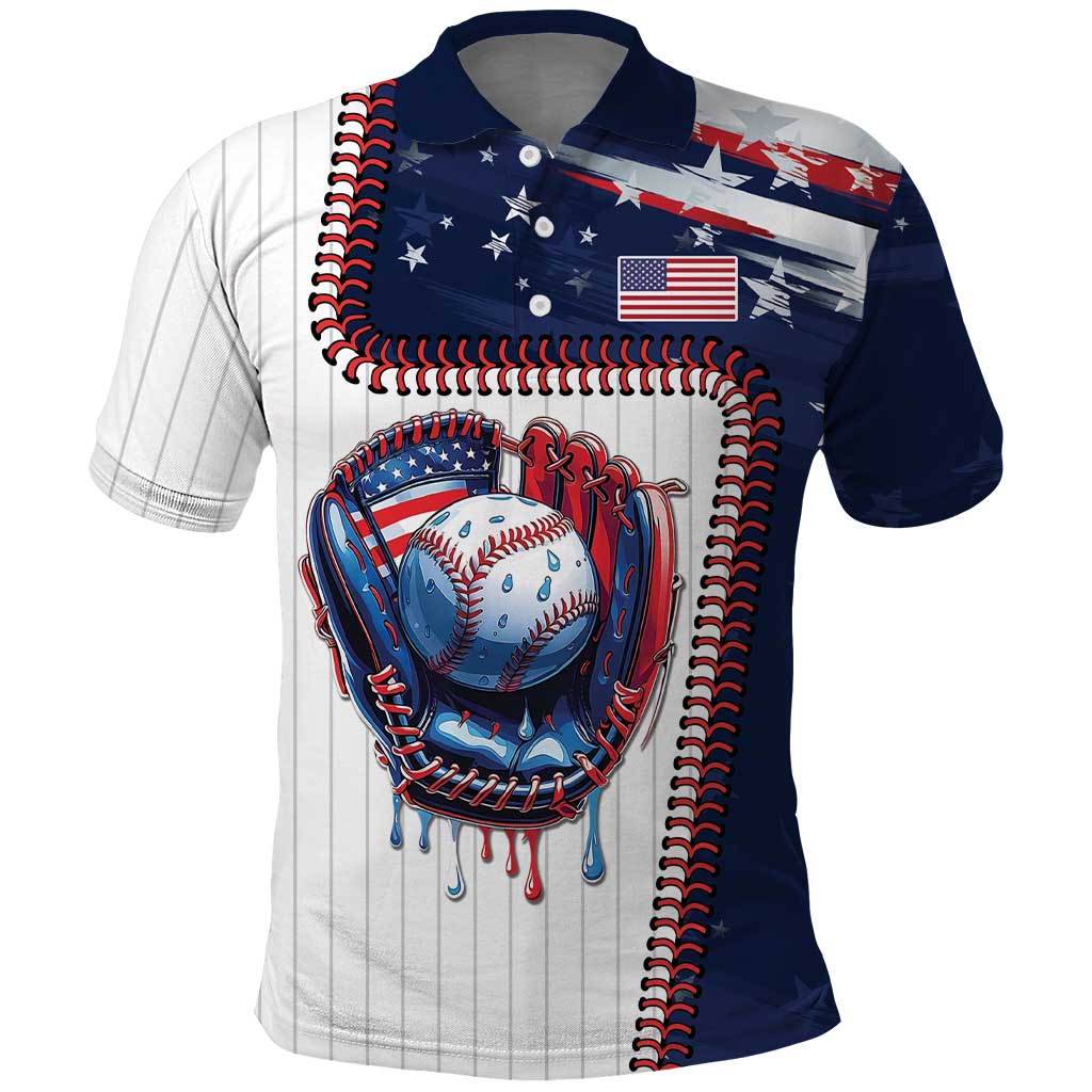 Custom Dripping Baseball United States Polo Shirt