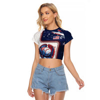 Custom Dripping Baseball United States Raglan Cropped T Shirt