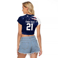 Custom Dripping Baseball United States Raglan Cropped T Shirt