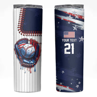Custom Dripping Baseball United States Skinny Tumbler