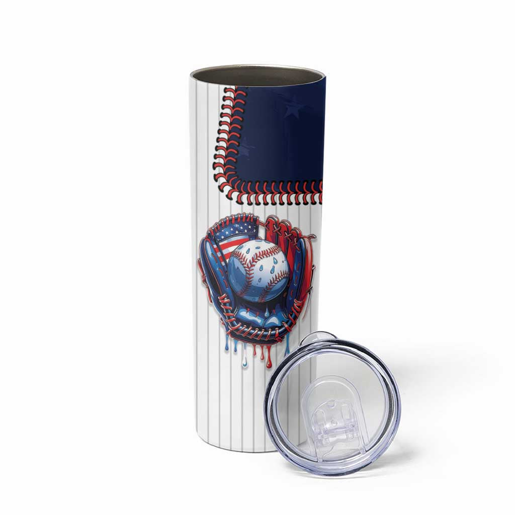 Custom Dripping Baseball United States Skinny Tumbler