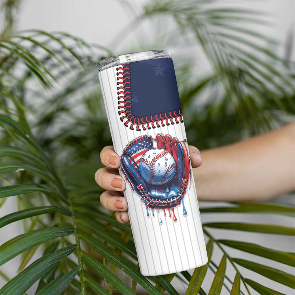 Custom Dripping Baseball United States Skinny Tumbler