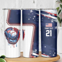 Custom Dripping Baseball United States Skinny Tumbler