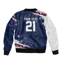 Custom Dripping Baseball United States Sleeve Zip Bomber Jacket