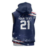 Custom Dripping Baseball United States Sleeveless Hoodie