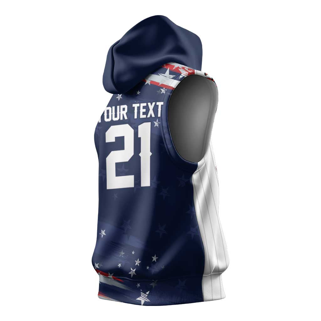 Custom Dripping Baseball United States Sleeveless Hoodie