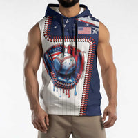 Custom Dripping Baseball United States Sleeveless Hoodie