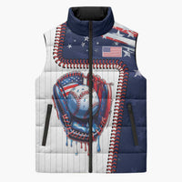 Custom Dripping Baseball United States Sleeveless Puffer Jacket