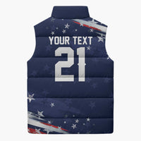 Custom Dripping Baseball United States Sleeveless Puffer Jacket