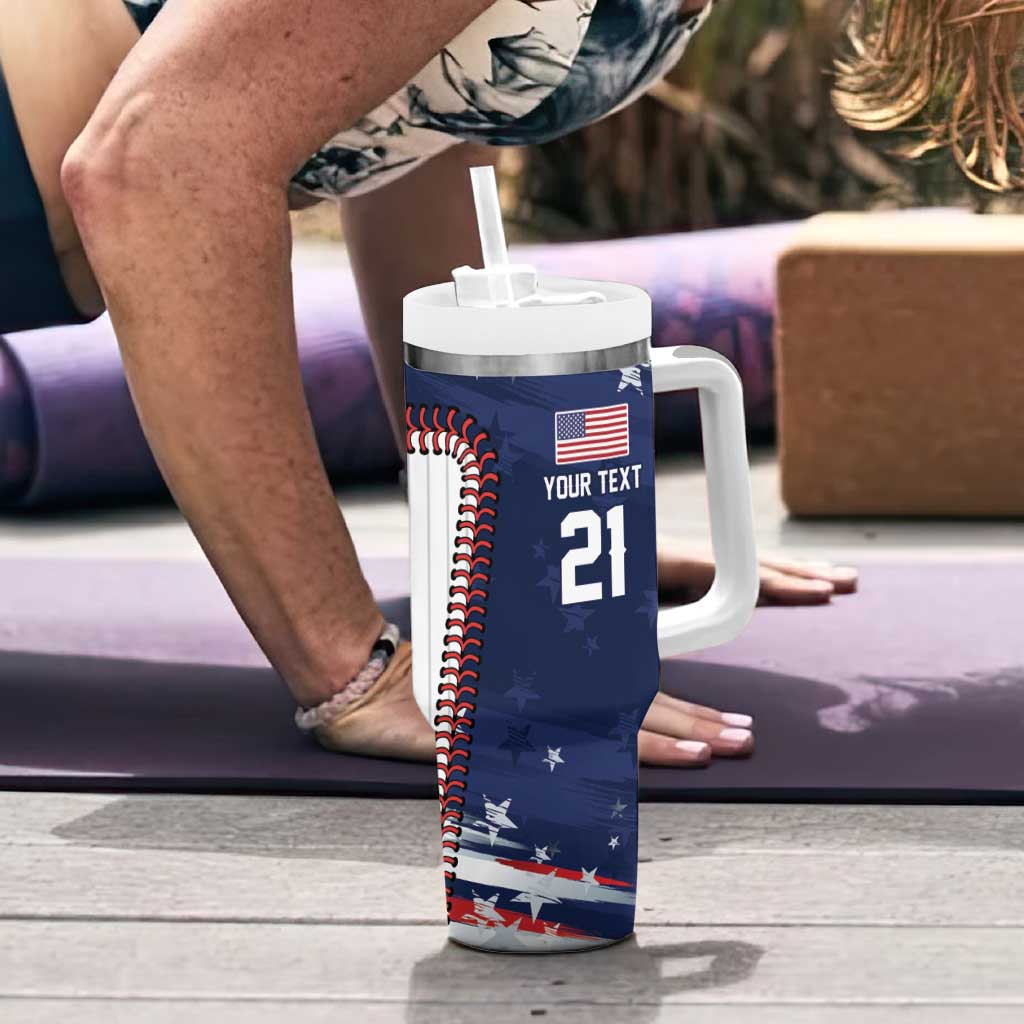 Custom Dripping Baseball United States Tumbler With Handle