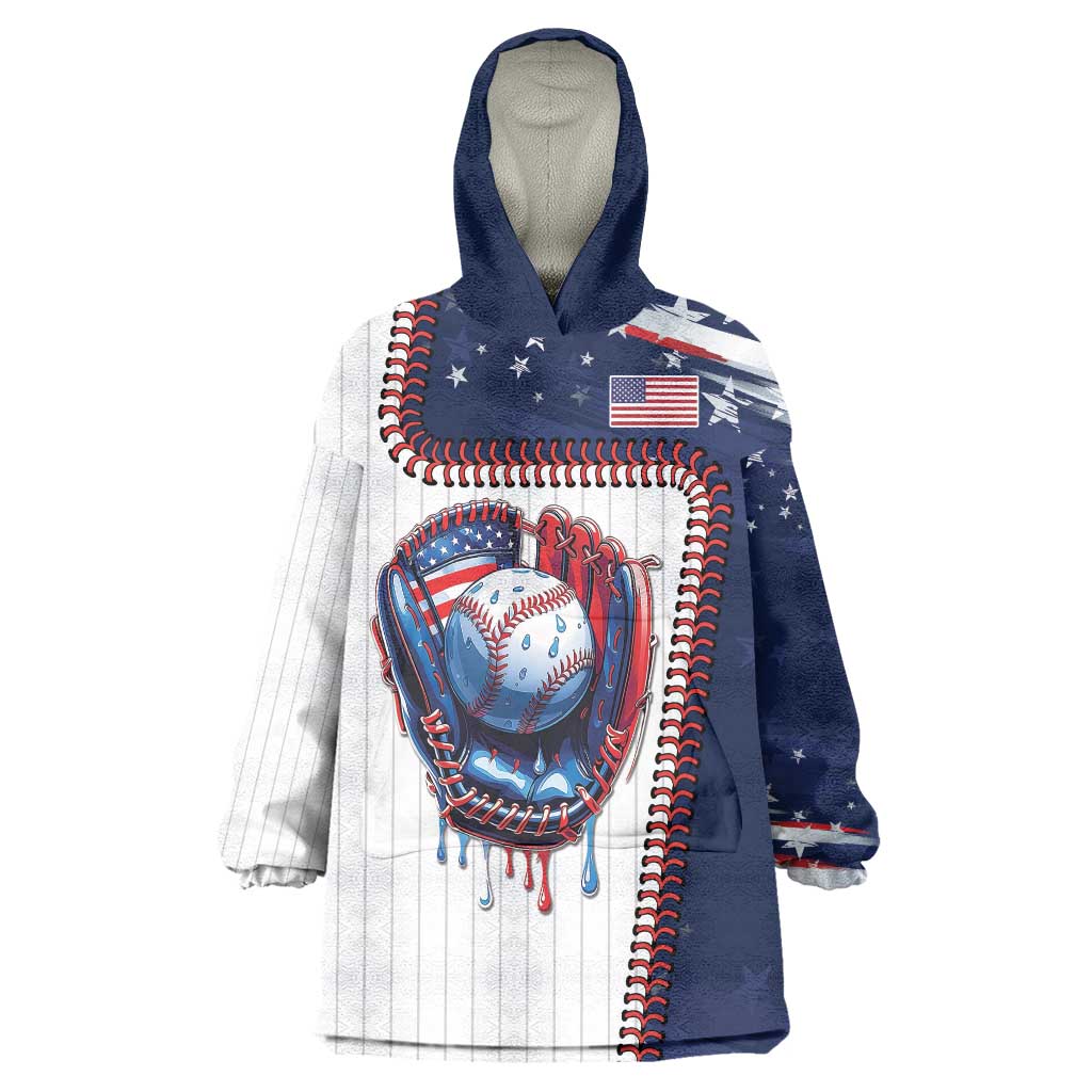 Custom Dripping Baseball United States Wearable Blanket Hoodie