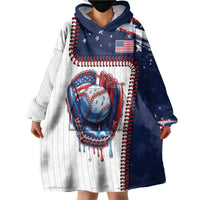 Custom Dripping Baseball United States Wearable Blanket Hoodie