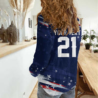 Custom Dripping Baseball United States Women Casual Shirt