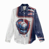 Custom Dripping Baseball United States Women Casual Shirt