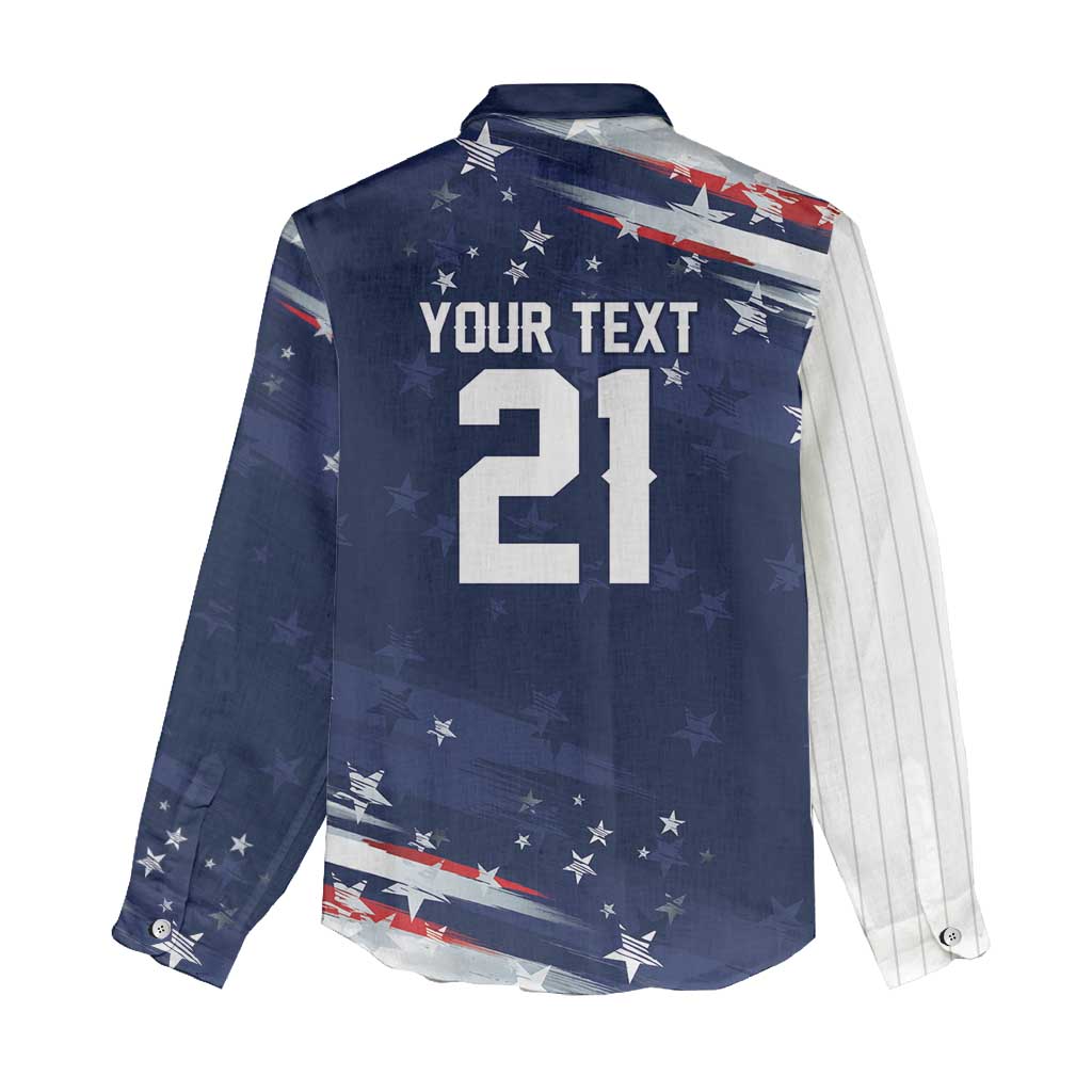 Custom Dripping Baseball United States Women Casual Shirt