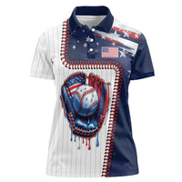 Custom Dripping Baseball United States Women Polo Shirt