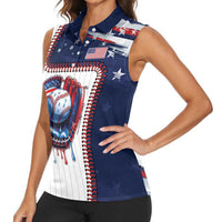 Custom Dripping Baseball United States Women Sleeveless Polo Shirt