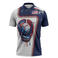 Custom Dripping Baseball United States Zipper Polo Shirt