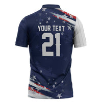 Custom Dripping Baseball United States Zipper Polo Shirt