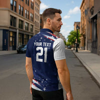 Custom Dripping Baseball United States Zipper Polo Shirt