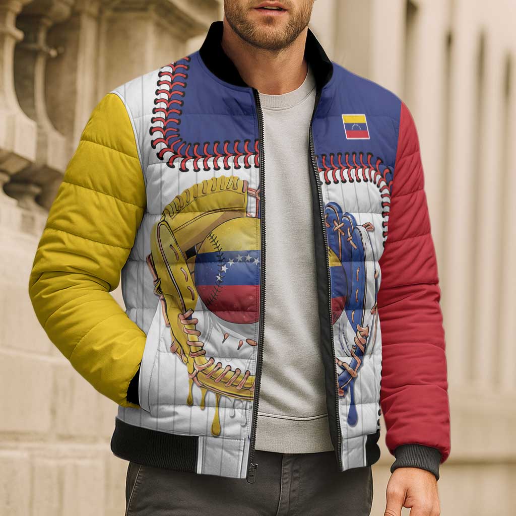 Custom Dripping Baseball Venezuela Bomber Puffer Jacket