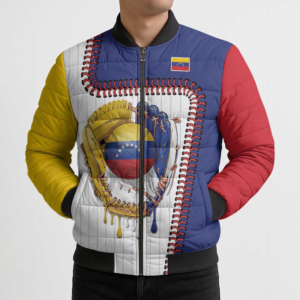 Custom Dripping Baseball Venezuela Bomber Puffer Jacket