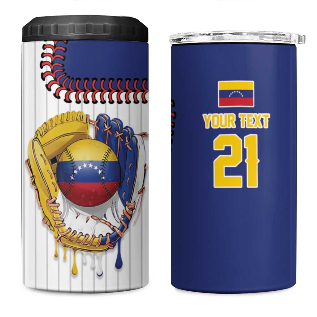 Custom Dripping Baseball Venezuela 4 in 1 Can Cooler Tumbler