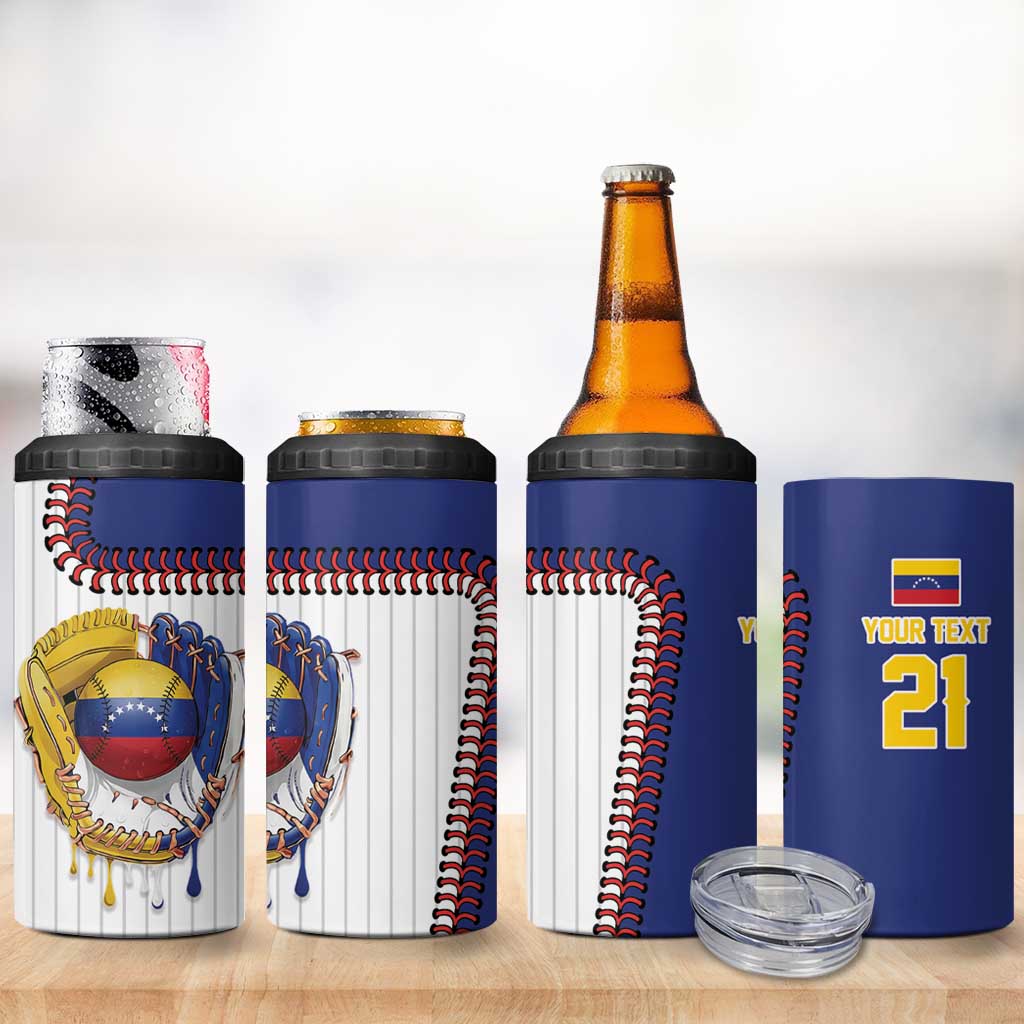 Custom Dripping Baseball Venezuela 4 in 1 Can Cooler Tumbler