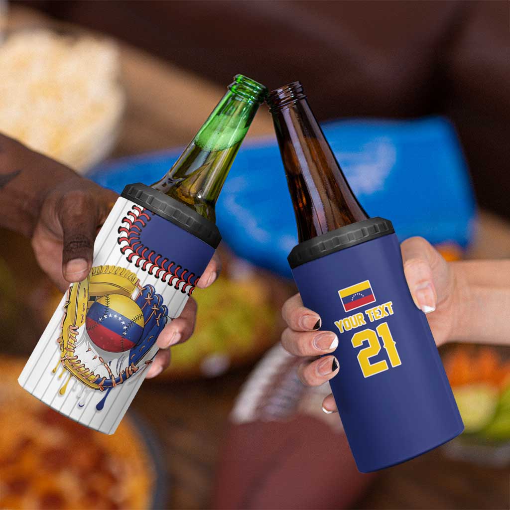 Custom Dripping Baseball Venezuela 4 in 1 Can Cooler Tumbler