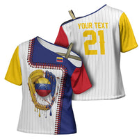 Custom Dripping Baseball Venezuela Cross Shoulder Shirt