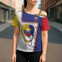 Custom Dripping Baseball Venezuela Cross Shoulder Shirt