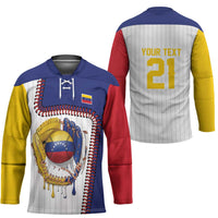 Custom Dripping Baseball Venezuela Hockey Jersey