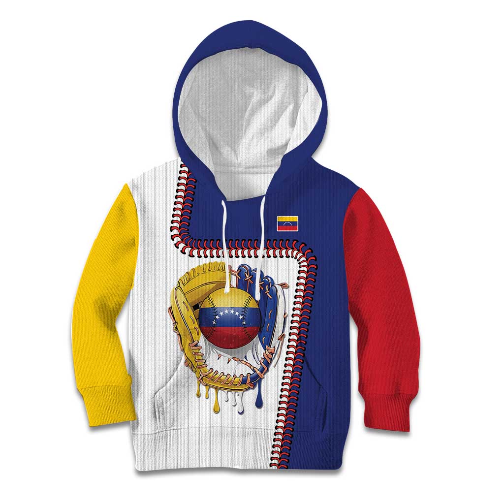 Custom Dripping Baseball Venezuela Kid Hoodie